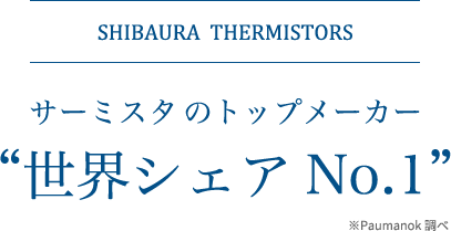 サーミスタのトップメーカ「世界シェアNo.1」